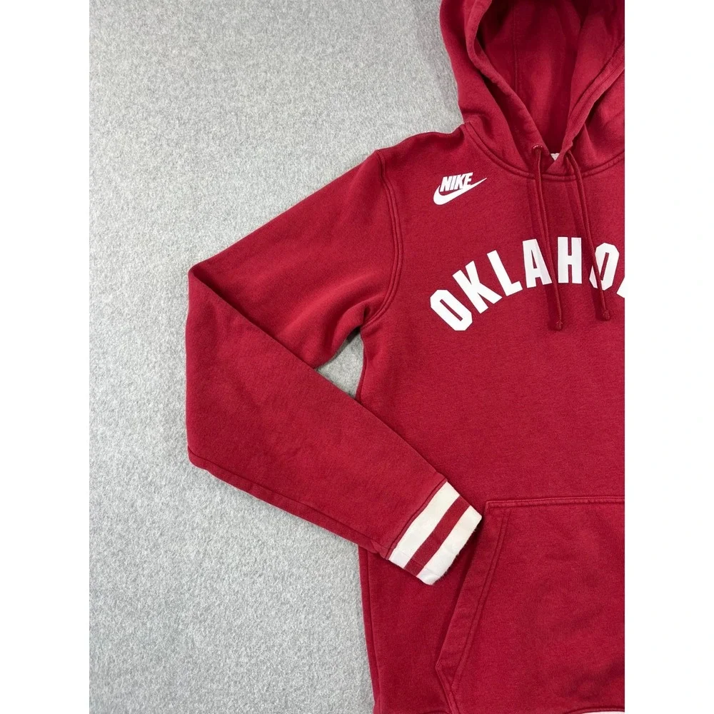 University Of Oklahoma Sweatshirt Mens S Red Nike OU Sooners Pullover Hoodie